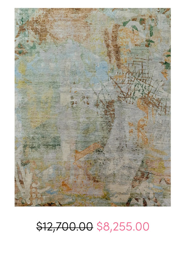 Sage Contemporary Wool Silk Blend Rug - 9' x 12'