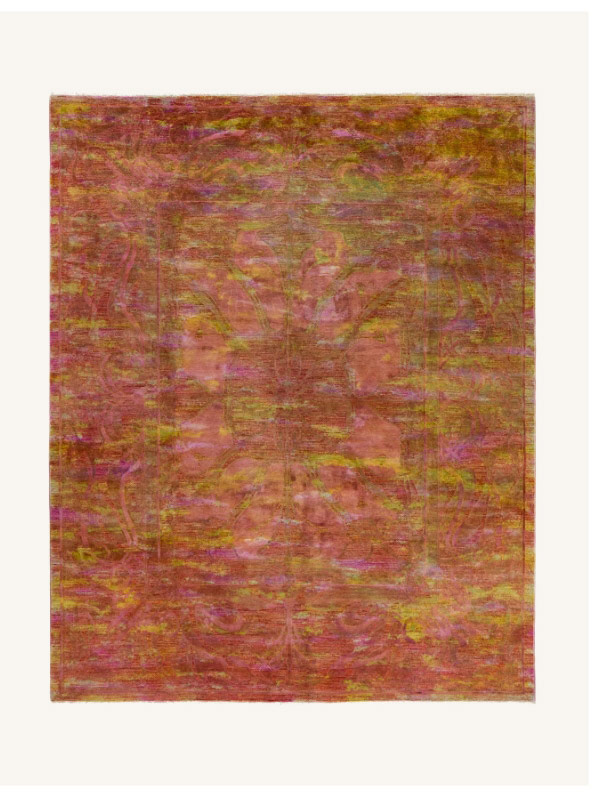 pink overdyed wool rug