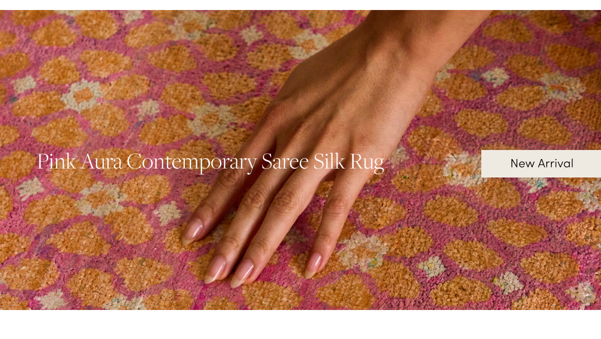 Pink Aura Contemporary Saree Silk Rug