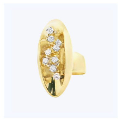 18KYG Modernist Diamond Scatter Ring