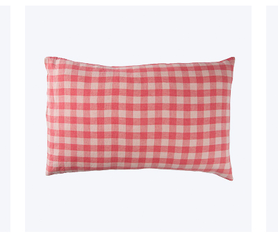 Linen Gingham Lumbar Pillow