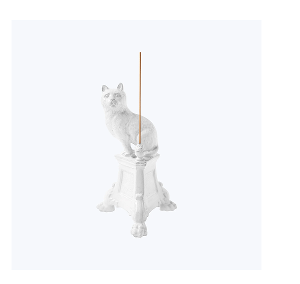 Astier de Villatte Cat Monument Incense Holder