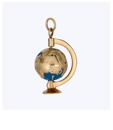 Retro Enamel Globe Charm