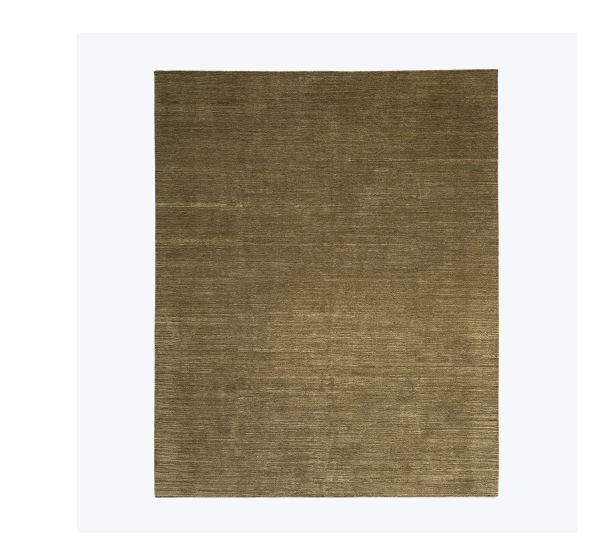 Green Textured Silk Wool Blend Rug - 8' x 10'