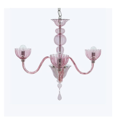 Handblown Glass 3-Light Chandelier