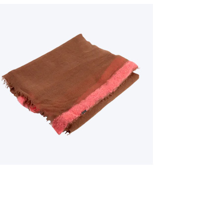 Oversized Semi Felted Cashmere Border Throw