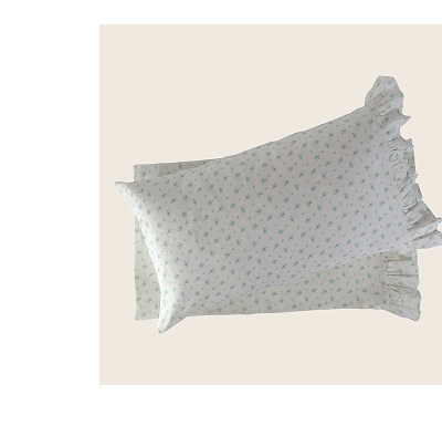 abcDNA Blossom Flora Linen Ruffle Pillowcase Pair