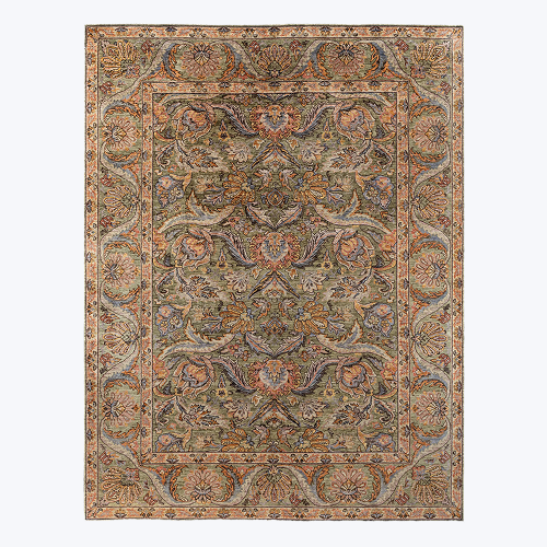 Green Soluna Traditional Wool Rug - 9'2" x 11'10"