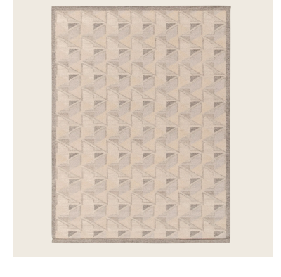 Grey Swedish Inspired Flatweave Wool Rug - 6' x 8'10"