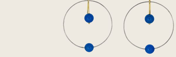 Blue Chalcedony Concentric Earrings