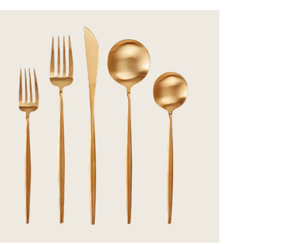 Cutipol Moon 5-Piece Flatware Set Brushed Gold