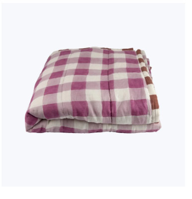 Blossom Plaid Linen Quilt