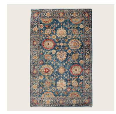 Blue Antique Revival Wool Rug - 4' x 6'
