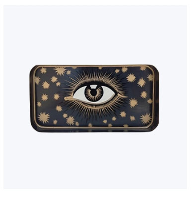 Teal Eye Wooden Tray