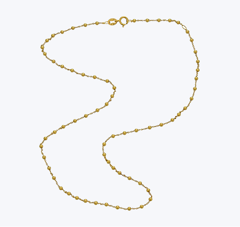 14KYG Mini Saturn Gold Ball Station Chain