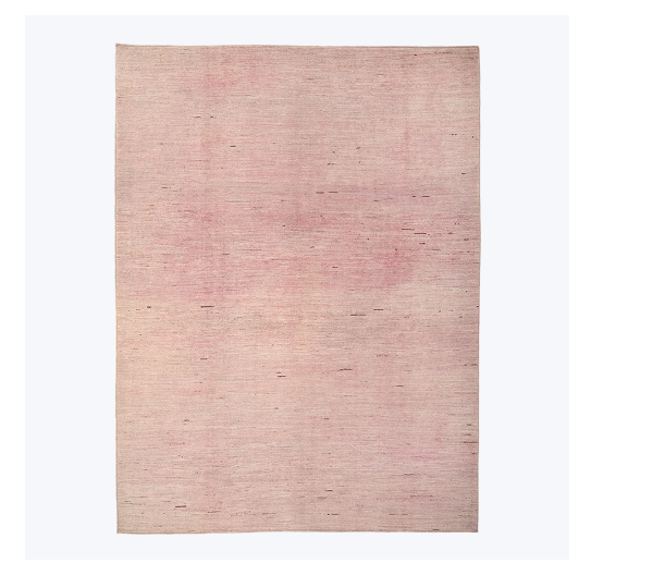 Pink Zameen Textured Wool Rug - 9'4" x 12'