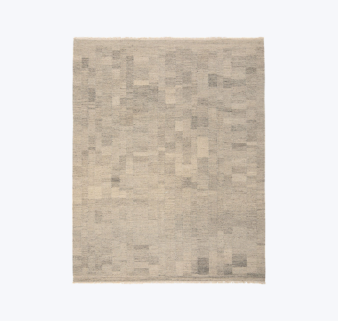 Grey Flatweave Wool Rug - 8' x 10'