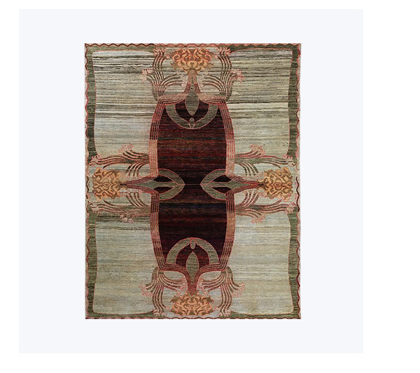 Grey Pink Alchemy Traditional Silk Wool Blend Rug - 8' x 10'6"