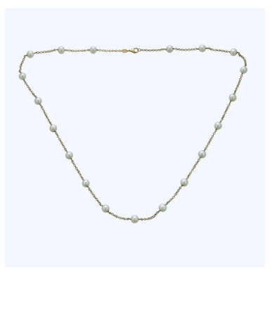 yellow gold pearl necklace