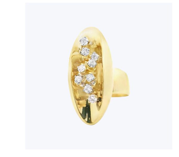 18KYG Modernist Diamond Scatter Ring