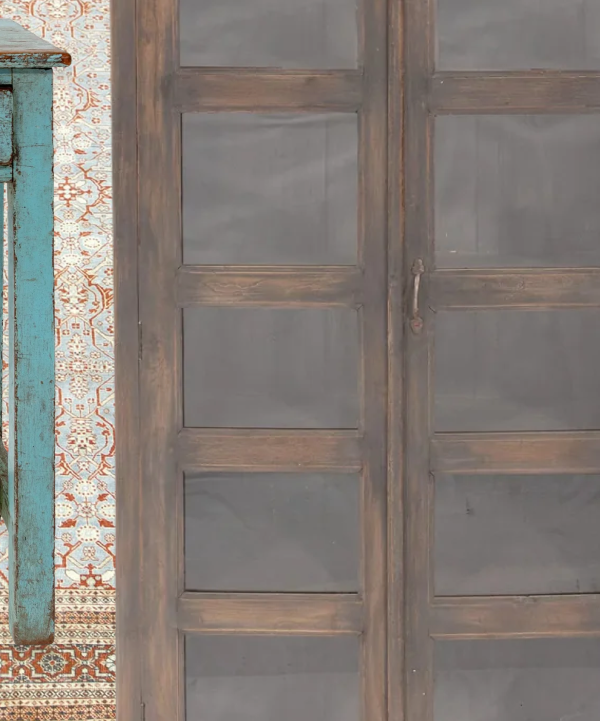 abcVintage Grey 2-Door Cabinet