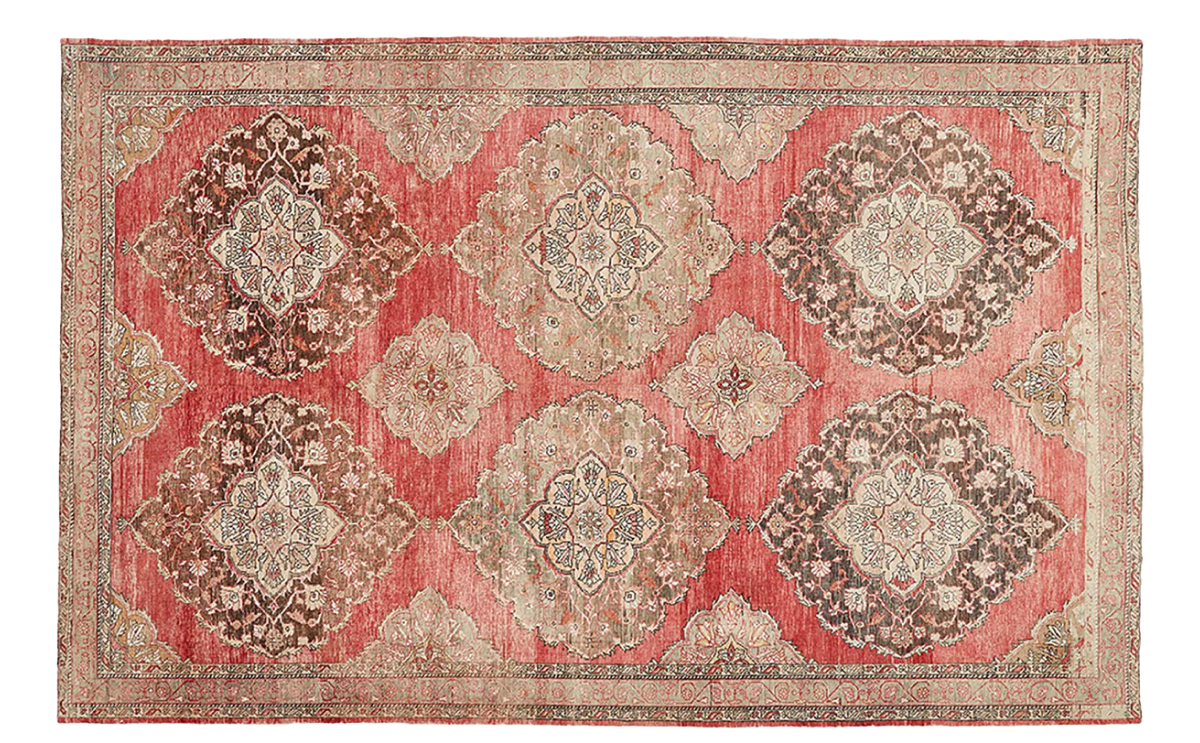 Pink Vintage Turkish Rug - 8'8" x 13'7"