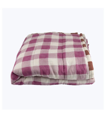 blossom plaid linen quilt