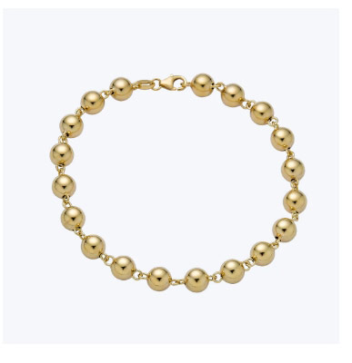 14K Yellow Gold 5 mm Bead Bracelet