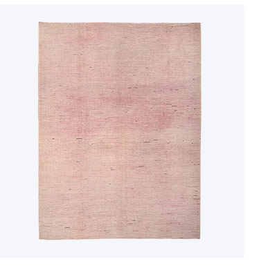 Pink Zameen Textured Wool Rug - 9'4" x 12'