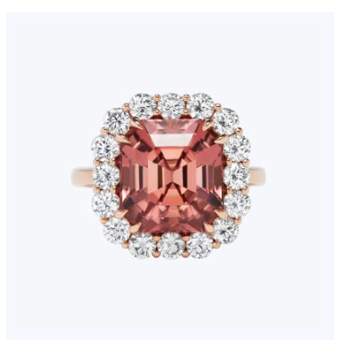Peach Tourmaline Bloom Ring