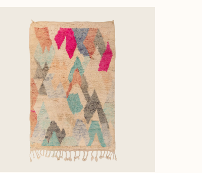 Multicolored Moroccan Berber Wool Rug - 5'3" x 8'2"