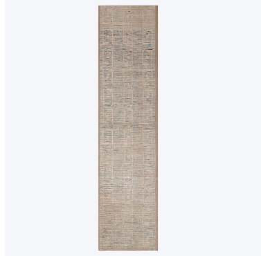 Blue Zameen Transitional Wool Runner - 3'4" x 13'1"