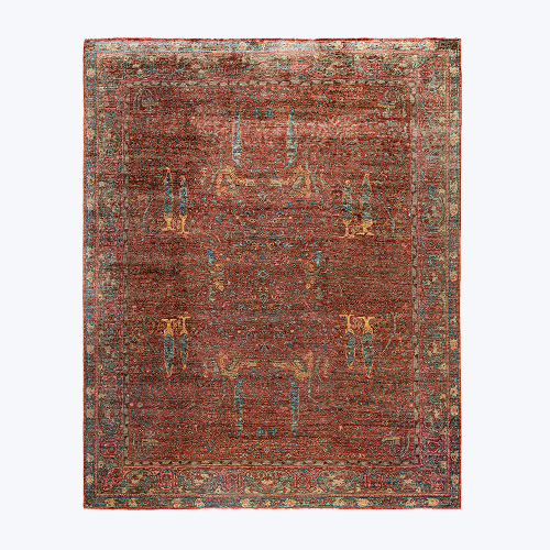 Red Soluna Traditional Wool Rug - 8'2" x 10'