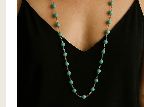 abcVintage Turquoise and 18k Gold Chain Necklace