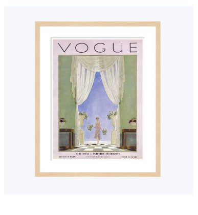 Vintage Vogue Cover, "Woman Carrying a Bouquet", Pierre Brissaud