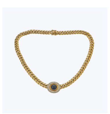 sapphire and diamond pendant necklace