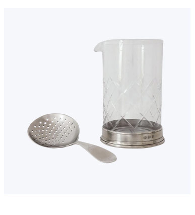 Mixing Glass and Cocktail Strainer Set