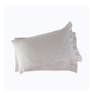 blossom floral linen ruffle pillowcase pair