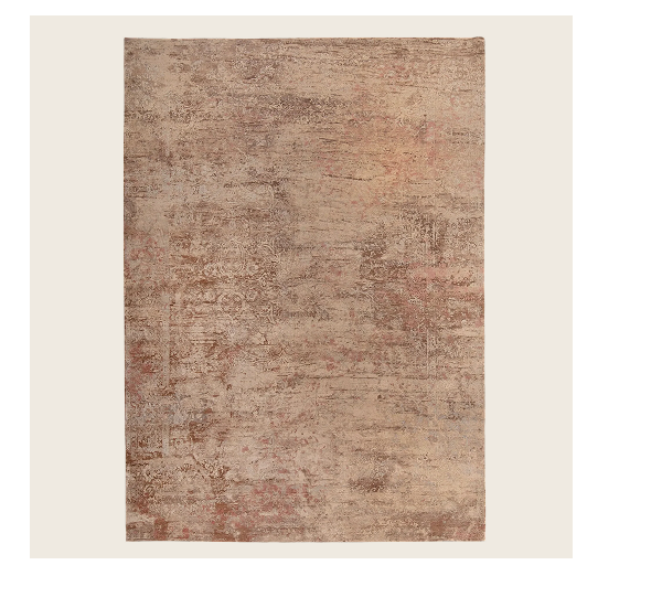 Pink Contemporary Silk Wool Blend Rug