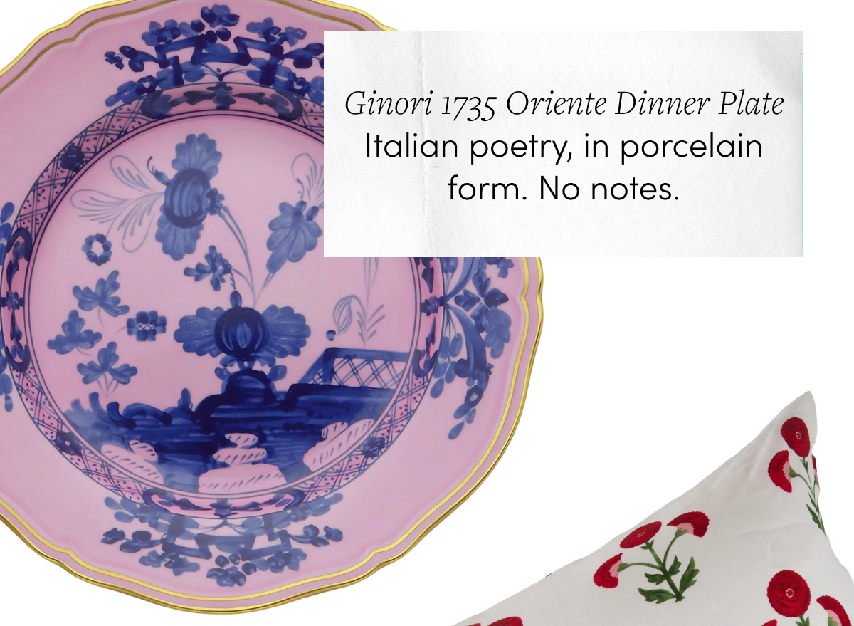 Ginori 1975 Oriente Flat Dinner Plate- Azalea
