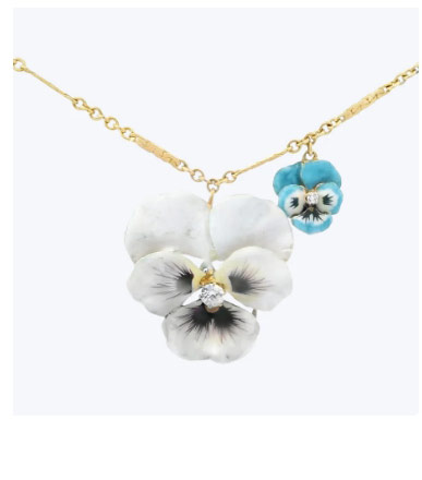 diamond pansy necklace