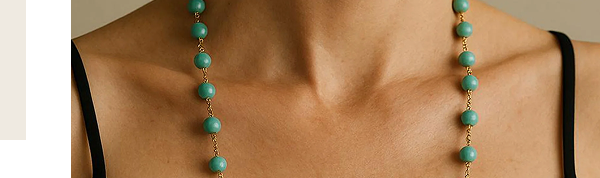 abcVintage Turquoise and 18k Gold Chain Necklace