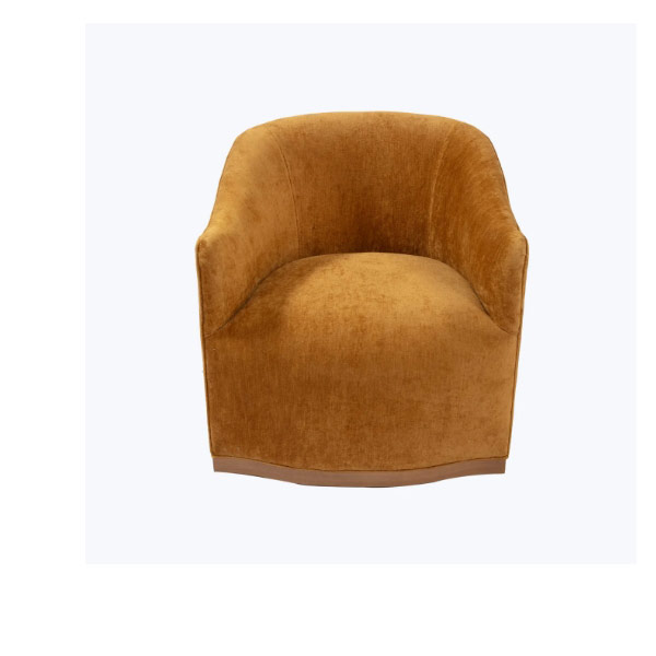Ava wood plinth swivel chair