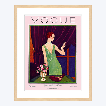 Vintage Vogue Cover, "A Woman Trying on Jewelry", Pierre Brissaud