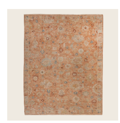 Rust Antique Revival Wool Silk Blend Rug
