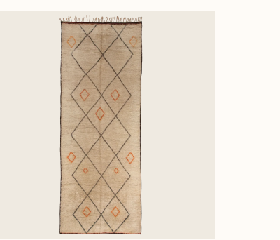 Ivory Moroccan Wool Rug - 6'2" x 16'5"