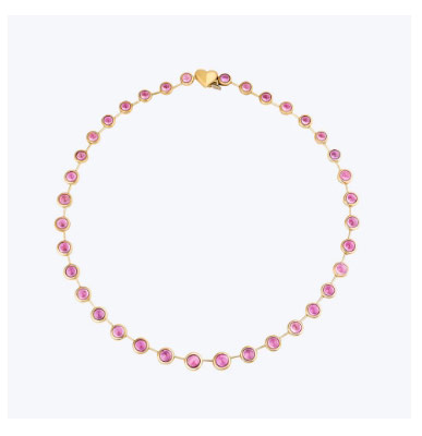 pink sapphire cloud necklace