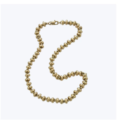 gold barrel link necklace