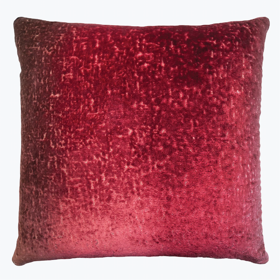 Coral Reef Velvet Pillow, Burgundy