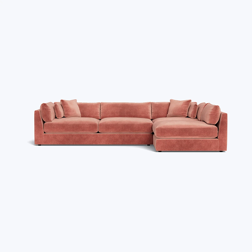 Delancey 2-Piece Sectional - Brussells Rosewood Performance Textured Velvet